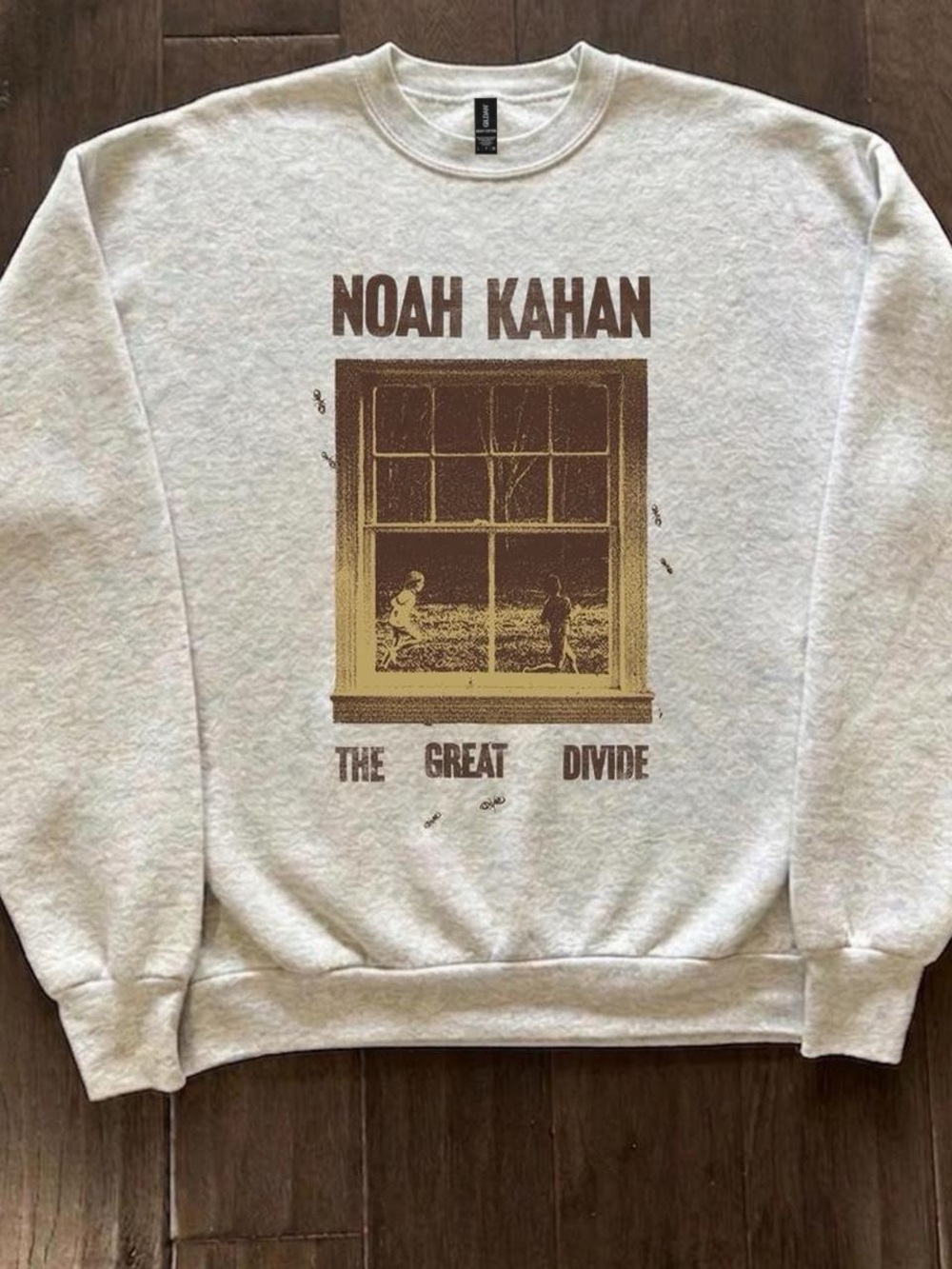 'The Great Divide' Crewneck Sweatshirt - Light Gray/Brown